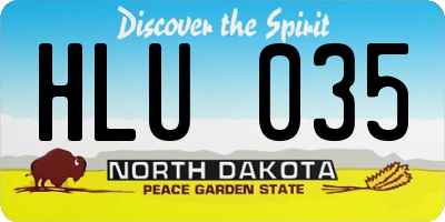 ND license plate HLU035