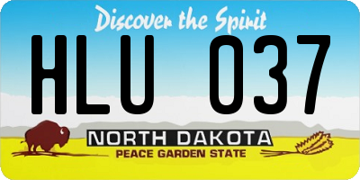 ND license plate HLU037