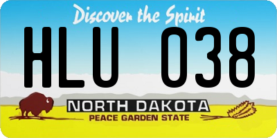ND license plate HLU038