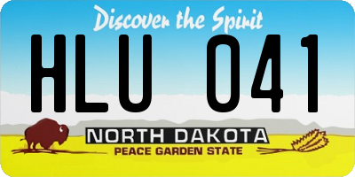 ND license plate HLU041