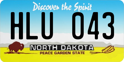 ND license plate HLU043
