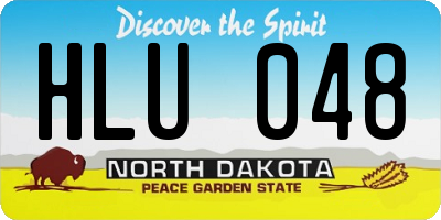 ND license plate HLU048