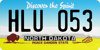 ND license plate HLU053