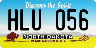 ND license plate HLU056