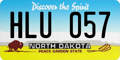 ND license plate HLU057