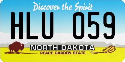 ND license plate HLU059