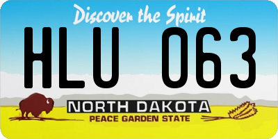 ND license plate HLU063