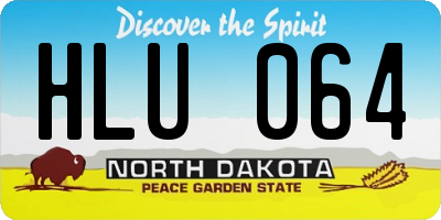 ND license plate HLU064