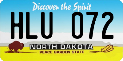 ND license plate HLU072