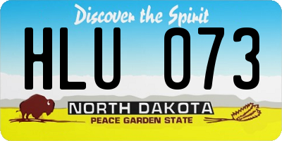ND license plate HLU073