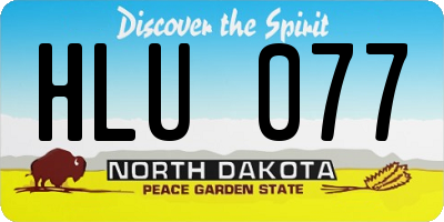 ND license plate HLU077