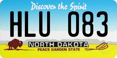 ND license plate HLU083