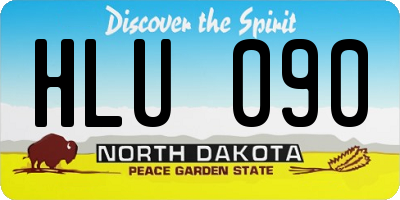 ND license plate HLU090