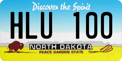 ND license plate HLU100