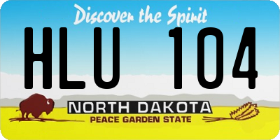 ND license plate HLU104