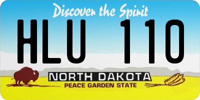 ND license plate HLU110