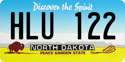 ND license plate HLU122
