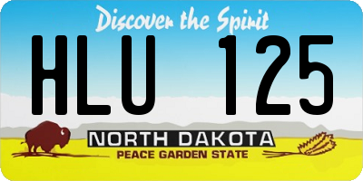 ND license plate HLU125