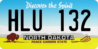 ND license plate HLU132
