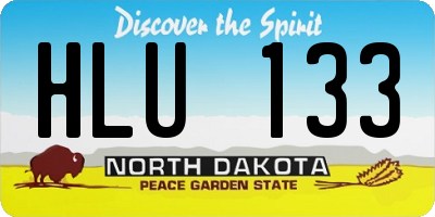ND license plate HLU133