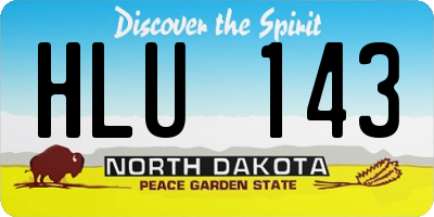 ND license plate HLU143