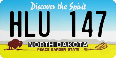 ND license plate HLU147