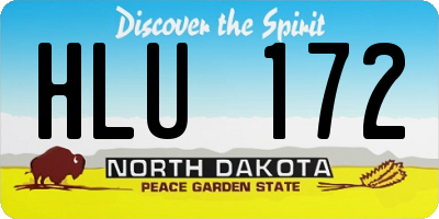 ND license plate HLU172