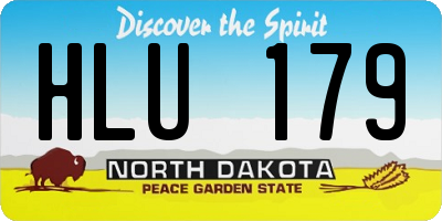 ND license plate HLU179