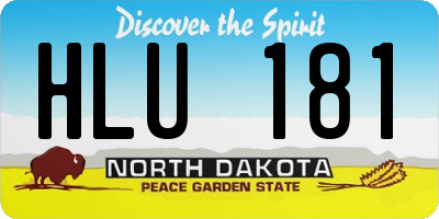 ND license plate HLU181