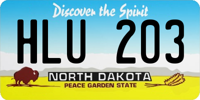 ND license plate HLU203