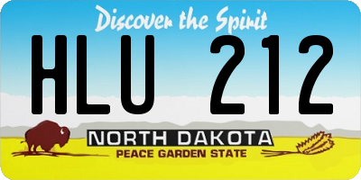 ND license plate HLU212