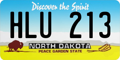 ND license plate HLU213