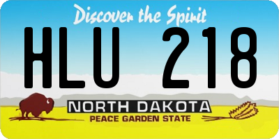 ND license plate HLU218