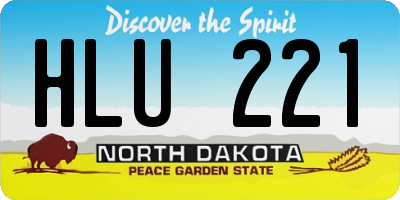 ND license plate HLU221