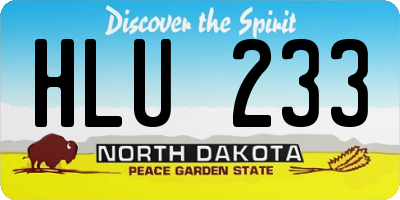 ND license plate HLU233