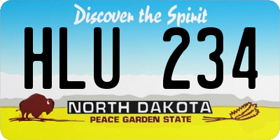 ND license plate HLU234