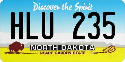 ND license plate HLU235