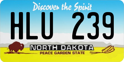 ND license plate HLU239