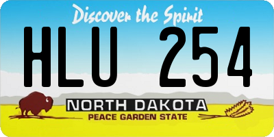 ND license plate HLU254