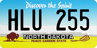 ND license plate HLU255