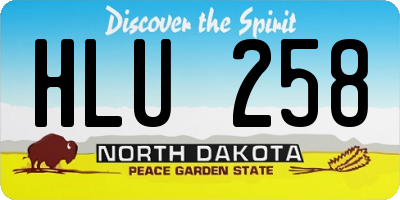 ND license plate HLU258