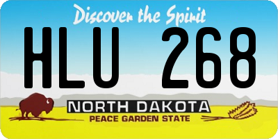 ND license plate HLU268