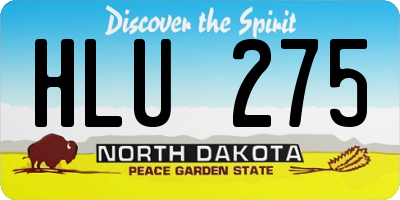 ND license plate HLU275