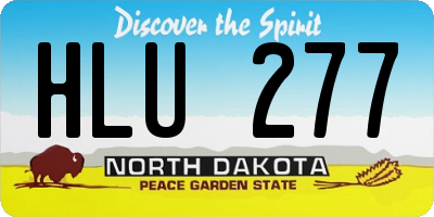 ND license plate HLU277