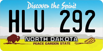 ND license plate HLU292