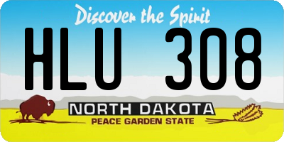 ND license plate HLU308