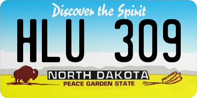 ND license plate HLU309