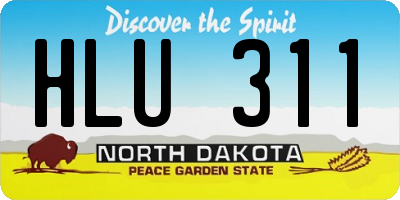 ND license plate HLU311