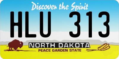 ND license plate HLU313