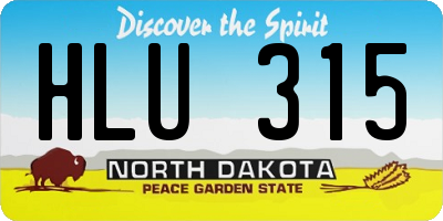 ND license plate HLU315